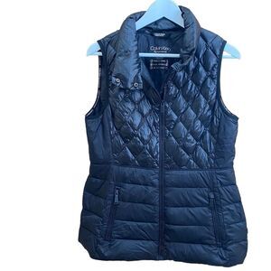 CALVIN KLEIN PERFORMANCE Down Vest Quilted Puffer Insulated Jacket Women M Black